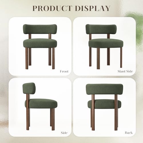 Wooden Dining Chairs Set of 4, Upholstered Kitchen Chairs with Solid Wood Leg...