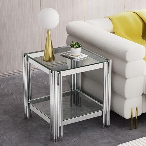 SSLine Modern 3 Piece Living Room Table Set, Includes 1 Coffee,1 End and 1 Co...
