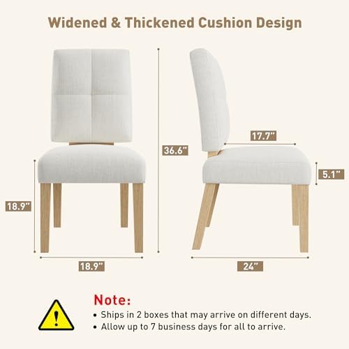 Wooden Dining Chairs Set of 6, Modern Farmhouse Dining Room Chairs with Cloud...