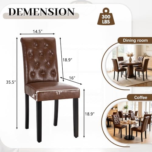 LSSPAID Dining Chairs Set of 6, Modern Armless Parsons Side Chairs, Upholster...