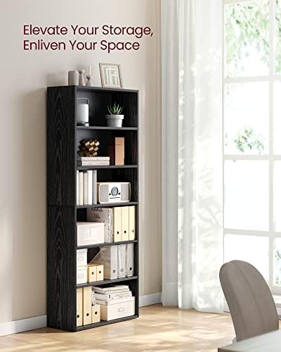 VASAGLE Bookshelf, 23.6 Inches Wide, 6-Tier Open Bookcase with Adjustable Sto...