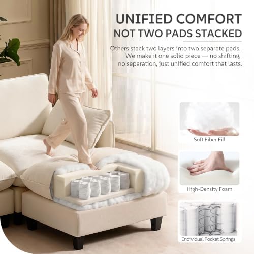 Ihanherry 139" Oversized V-Shaped Modular Sectional Couch, 9-Seater Clou...