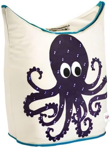 3 Sprouts Baby Laundry Hamper, Handles and Lid, Storage Basket, Octopus | Handles and lid, Large storage basket, Toy bin, Nursery room decor, Baby clothes organizer, Bedroom or playroom storage