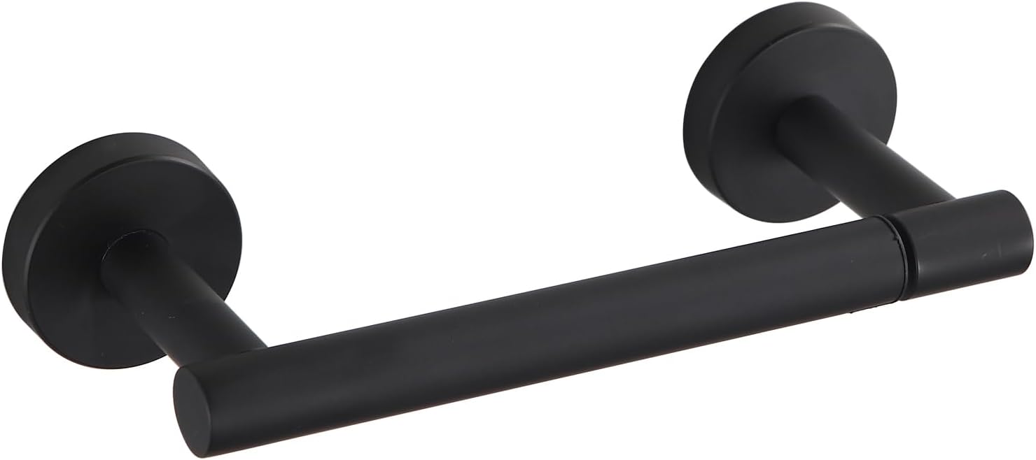 BGL Toilet Paper Holder Black Wall Mount, Bathroom Toilet Paper Holder Matte Black SUS 304 Stainless Steel, Double Post Pivoting Toilet Paper Roll Holder for Bathroom RV