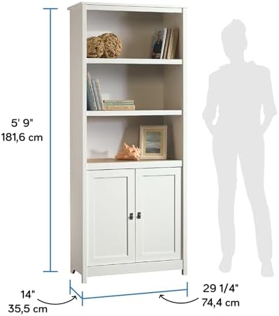 Sauder Cottage Road Book Shelf, Bookshelf with Storage, Library Bookcase with...