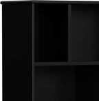 SIMPLIHOME Draper Bookcase - 64 inch Tall Solid Hardwood Wide Storage Bookshelf in Black, Mid-Century Modern Storage for Living Room, Study Room or Office with Adjustable Shelves and Tapered Legs