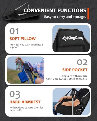 KingCamp Hammock Camping Chair, 400lbs Heavy Duty Swing Chairs for Adults | P...