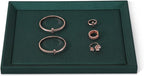 Jewelry Display For Selling, Leather Tray,Premium Green Jewelry Flat Tray,Mens Jewelry Tray For Jewelry Store Display