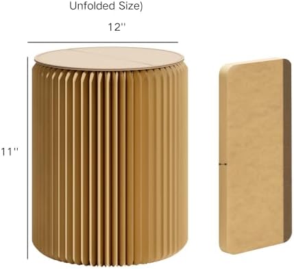 Folding Stool-12-Inch Foldable Paper Stool, Portable Folding Stool, Made With...