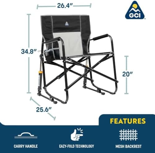 GCI Outdoor Freestyle Rocker XL Camping Chair - Black