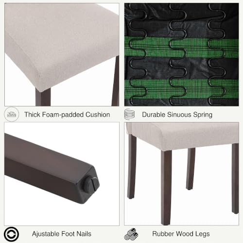Upholstered Dining Chair Modern Parsons Stylish Kitchen Diner Set of 6