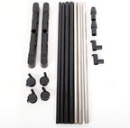 Single-bar Horizontal-stretching Stand Clothes Rack (Black & Silver)