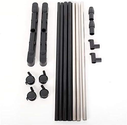 Single-bar Horizontal-stretching Stand Clothes Rack (Black & Silver)