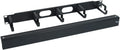 ICC 1U Ring Cable Manager Panel with Cover, Metal, 3" D-Rings, Horizontal Cable Management, Rackmount for 19” Network Racks, Black, Single Pack
