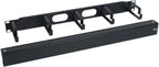 ICC 1U Ring Cable Manager Panel with Cover, Metal, 3" D-Rings, Horizontal Cable Management, Rackmount for 19” Network Racks, Black, Single Pack