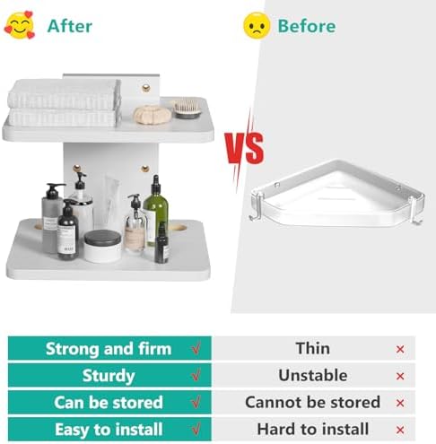 WALI 2 Tier Floating TV Wall Shelf for Projector, DVD Player