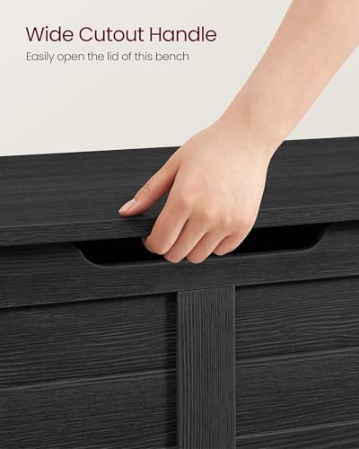 VASAGLE Storage Chest, 39.4 Inches Width Bench with 2 Safety Hinges | Farmhou...