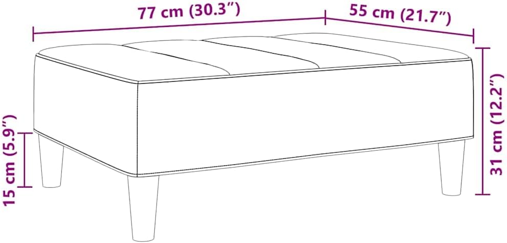 Dark Green Velvet Footstool, Stable Plywood Frame Footrest for Sofa or Reclin...