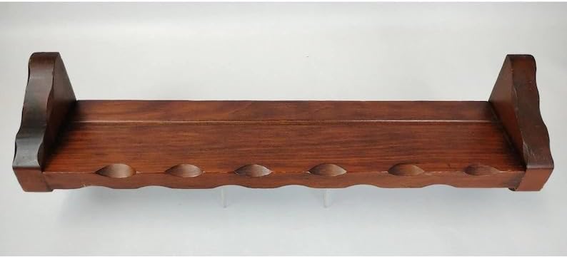 Rustic Wooden Wall Shelf, Vintage Carved Floating Shelf, Brown Wood Decorative Shelf for Bedroom Living Room Bathroom, Small Storage Shelf for Plants Books