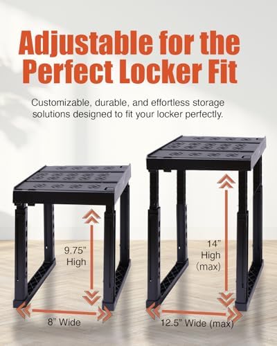 Piffny Locker Organizer Shelf, Adjustable Width and Height, Ideal for School,...