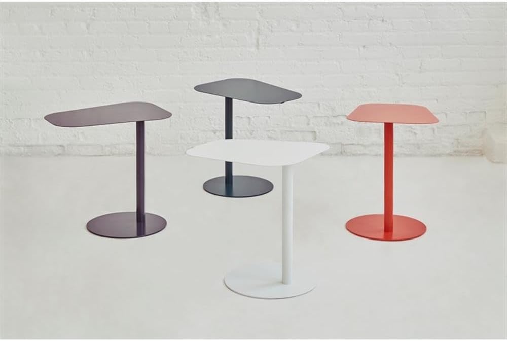 Pemberly Row Modern Metal End Table, 20 in H x 19.75 in W, C-Shaped Space-Sav...
