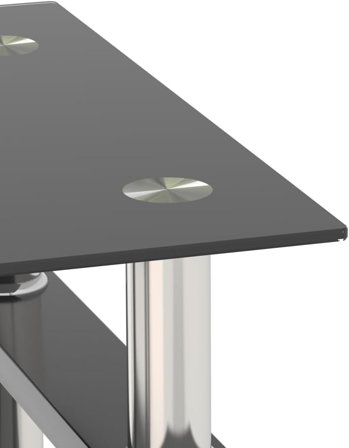 Set of 2, Modern Tempered Glass Tea Table Coffee Table End Table, Square Tabl...