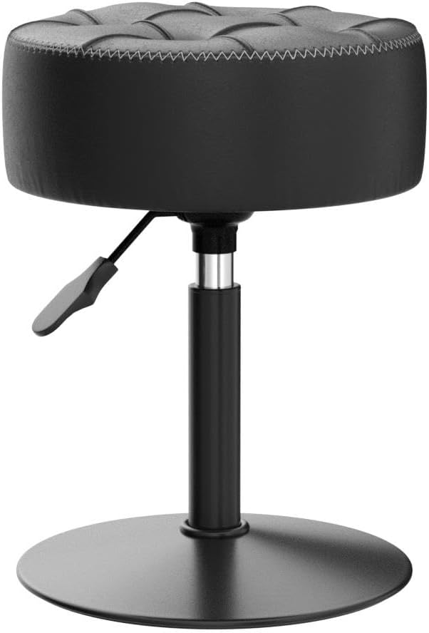 LUE BONA Adjustable Vanity Stool 15.8"-20.7", 360° Swivel Faux Leat...