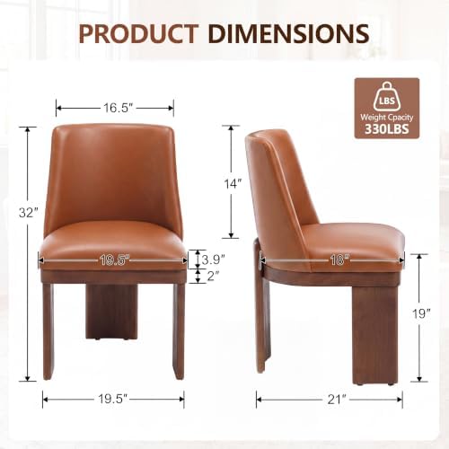 RIVOVA Upholstered Dining Chairs Set of 4, Modern Wooden Dining Room Chair PU...