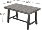 Grand patio Outdoor Coffee Table, 32 Inch Side Table Modern Rectangle with Faux Wood Tabletop Fits with Conversation Set