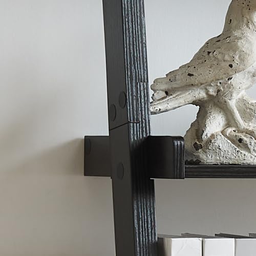 5-Tier Leaning Ladder Display Shelf for Living Room with Open Storage | Slim Open Back Ladder Shelving Unit, Space Saving Accent Furniture for Living Room, Entryway, Bedroom & Farmhouse Home Decor