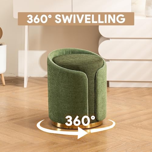 Swivel Vanity Stool with Gold Base Comfy Vanity Chair Modern Round Stool for ...