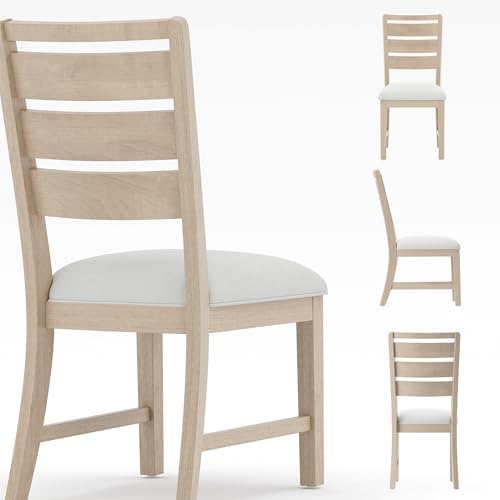 COLAMY Wooden Dining Chairs Set of 6, Farmhouse Upholstered Dining Room Chair...