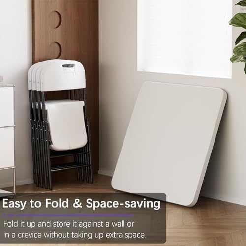 VECELO Folding Card Table Square and Chairs Set, Collapsible Legs & Porta...