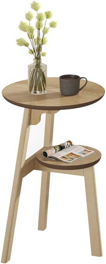 ChooChoo Round End Table for Small Spaces, Narrow Side Table, Accent Table Ni...