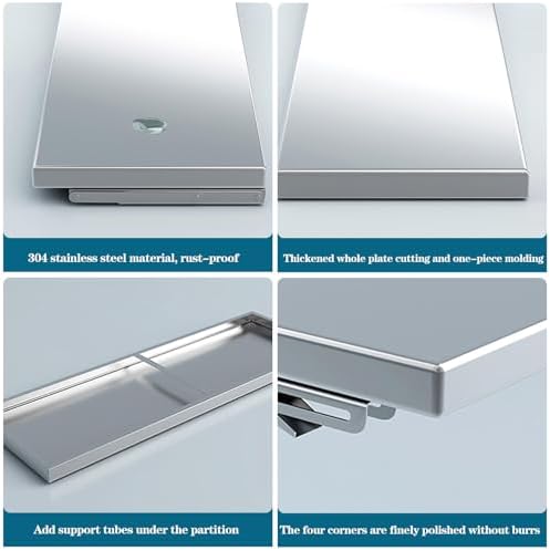 Wall Mounted Folding Table, Stainless Steel, 39.4 x 15.7 Inch