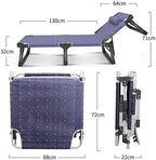 Outdoor Garden Lounge Chair Single Sunbed Household Siesta Deck Chair Office Nap Bed Portable Camp Bed(C)