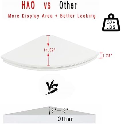 HAO Floating Corner Shelf Invisible Wall Mounted Shelves Radial Shape Cable W...