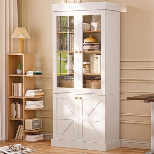 ivaniti 71" Tall Farmhouse Kitchen Pantry, Rustic Large Storage Cabinet ...