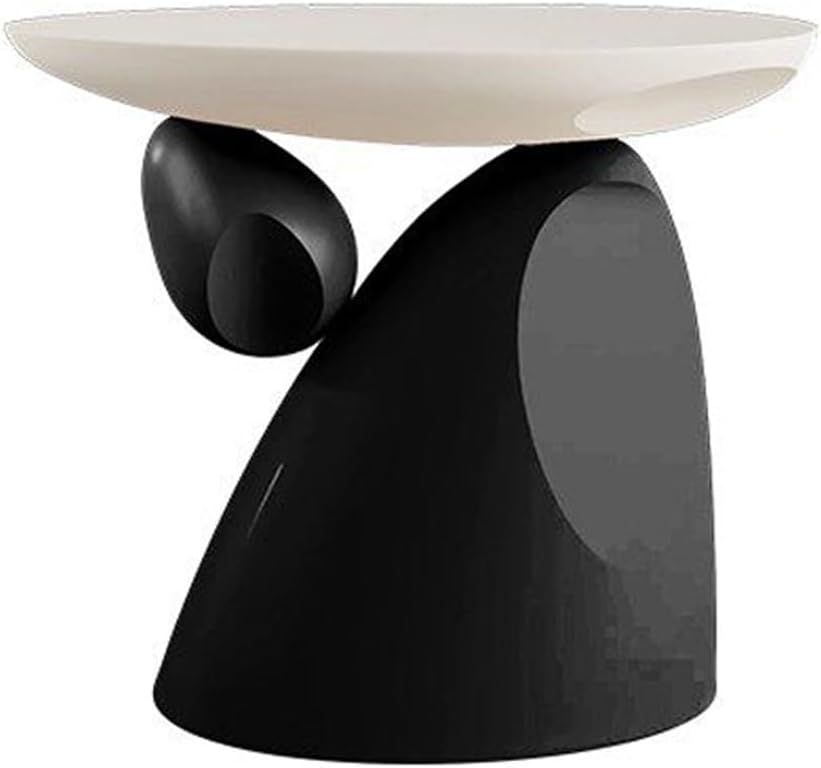 Resin Stone Side Table, Modern Sofa Accent Coffee Table for Living Room, Mult...