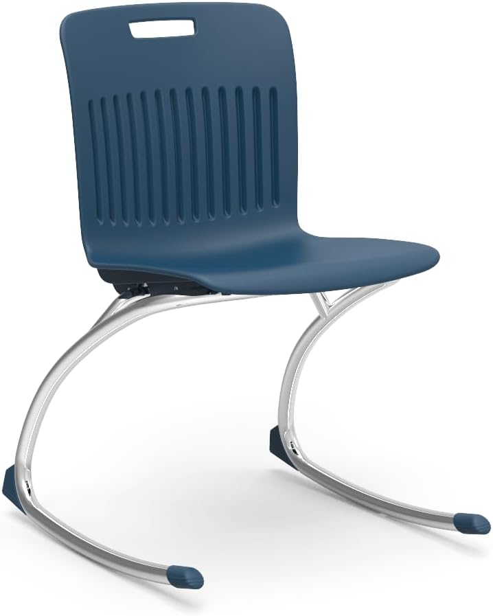 Virco ANROCK16 Analogy Rocking Chair 16" Seat Height (Set of 4) - Navy | For 3rd to 4th Grade, Flexible Seating, Promotes Focus, Ideal for Classrooms and Libraries, No Assembly Required