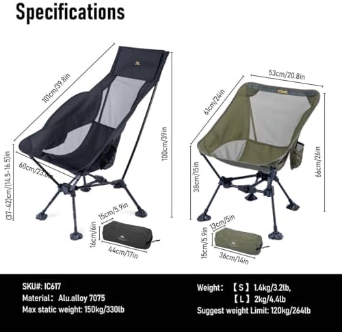 iClimb Ultralight Compact Folding Anti-Sinking Chair