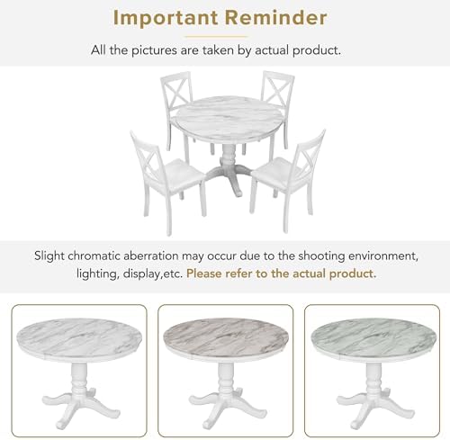 Harper & Bright Designs Dining Table Set - 5 Piece Round Dining Set with ...