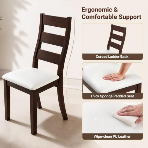 GIANTEX Small Dining Table Set for 2, Wood Square Kitchen Table and 2 Dinner ...