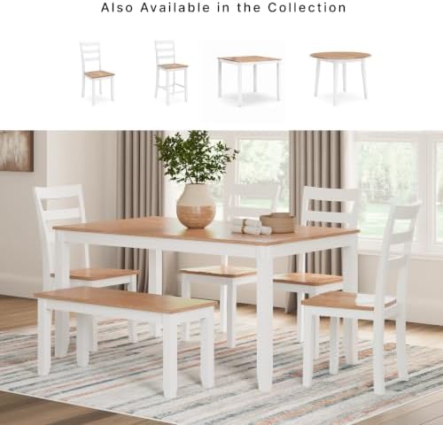 Signature Design by Ashley Dining Chairs, Set of 2, White Farmhouse