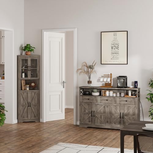 51" Farmhouse Buffet Sideboard with Storage, Kitchen Pantry Cabinet