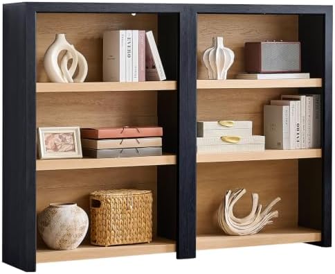 Book Shelf, 3-Tier Bookshelf with Adjustable Shelves,Free Standing Modern 48&...