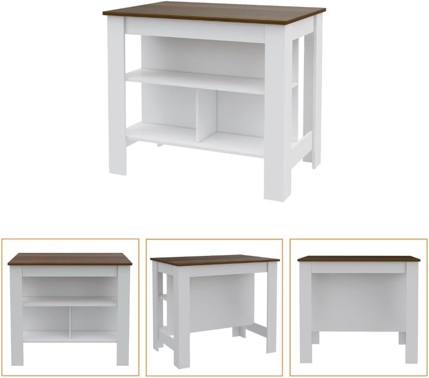 9-Shelf 2-Door Kitchen Set with Island and Pantry Cabinet | Includes 9 shelve...