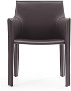 Manhattan Comfort Vogue Modern Faux Leather Dining Chairs, Metal Frame, Comfortable Padded Seat, Fully Assembled Armchair Accent Furniture, Set of 2, Grey