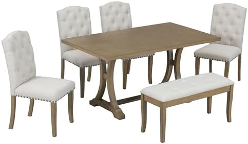 Harper & Bright Designs Classic and Traditional Style 6 - Piece Dining Se...