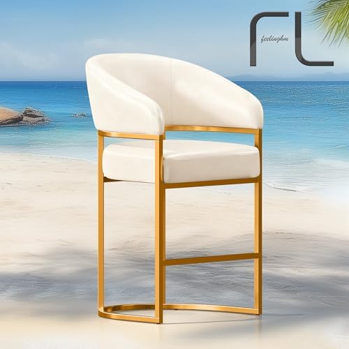 Modern Counter Height Bar Stools,Bar Stools Set of 3,PU Leather Upholstered B...
